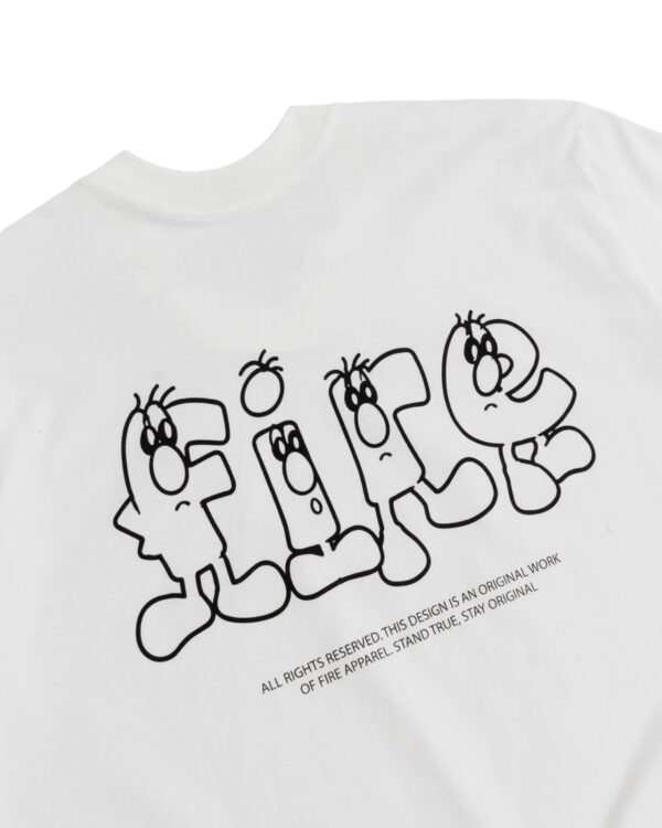 22 Camiseta Básica Fire Cartoon Letters (OffWhite)