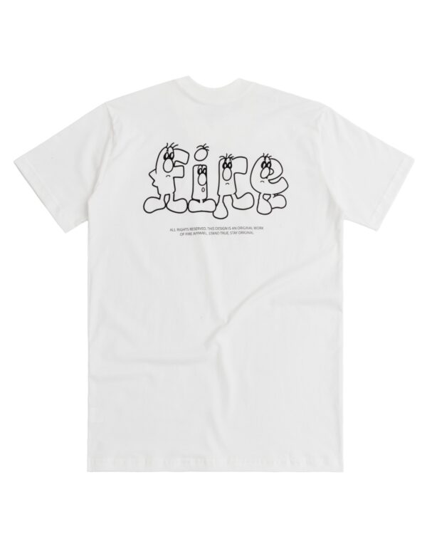 33 Camiseta Básica Fire Cartoon Letters (OffWhite)